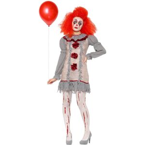 (L, Grey/Red) Smiffys Womens/Ladies Clown Vintage Costume Set (L, Grey/Red) Smiffys Womens/Ladies Clown Vintage Costume Set