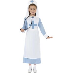 (10-12 Years, Blue/White) Smiffys Girls World War I Nurse Costume Set (10-12 Years, Blue/White) Smiffys Girls World War I Nurse Costume Set
