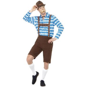 (L, Blue/Brown) Smiffys Mens Bavarian Beer Costume Set (L, Blue/Brown) Smiffys Mens Bavarian Beer Costume Set