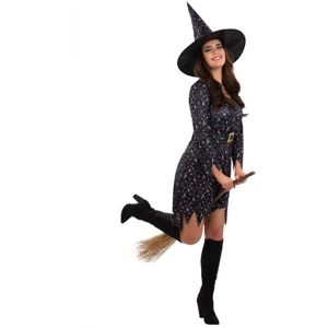 (L, Black/Blue) Smiffys Womens/Ladies Moon & Stars Witch Costume (L, Black/Blue) Smiffys Womens/Ladies Moon & Stars Witch Costume