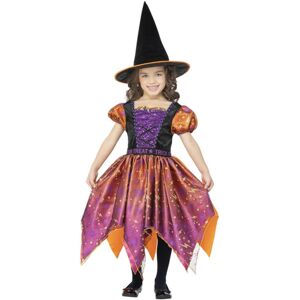 (10-12 Years, Black/Orange/Purple) Smiffys Girls Witch Moon & Stars Costume Set (10-12 Years, Black/Orange/Purple) Smiffys Girls Witch Moon & Stars Costume Set