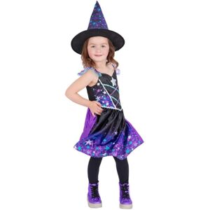 (7-9 Years, Black/Purple) Smiffys Girls Starry Night Witch Costume Set (7-9 Years, Black/Purple) Smiffys Girls Starry Night Witch Costume Set