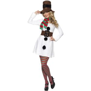 (L, White/Black) Smiffys Womens/Ladies Miss Snowman Costume Set (L, White/Black) Smiffys Womens/Ladies Miss Snowman Costume Set