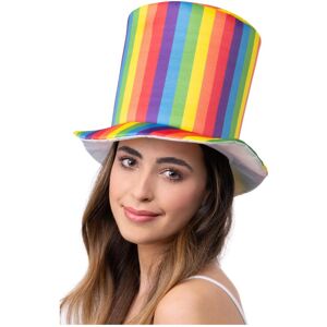 Smiffys Deluxe Pride Rainbow Striped Top Hat Smiffys Deluxe Pride Rainbow Striped Top Hat