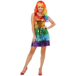 (S, Multicoloured) Smiffys Womens/Ladies Rainbow Glitter Costume Dress (S, Multicoloured) Smiffys Womens/Ladies Rainbow Glitter Costume Dress