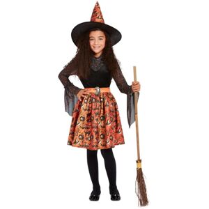 (4-6 Years, Orange/Black) Smiffys Girls Witch Vintage Halloween Costume Set (4-6 Years, Orange/Black) Smiffys Girls Witch Vintage Halloween Costume Set