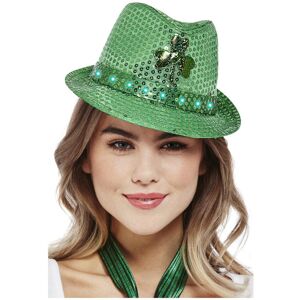 Smiffys Unisex Adult Sequin Light Up St Patricks Day Trilby (Batteries Included) Smiffys Unisex Adult Sequin Light Up St Patricks Day Trilby (Batteries Included)
