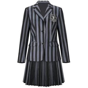 Unbranded (Without wig, Child L) Wednesday Addams Cosplay Costume Set Nevermore Academy Sc Unbranded (Without wig, Child L) Wednesday Addams Cosplay Costume Set Nevermore Academy Sc