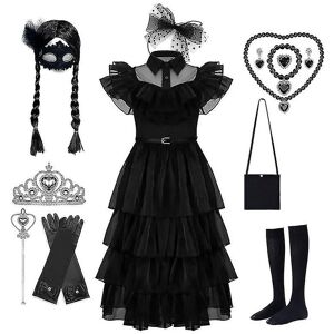 Unbranded (Dress kit, 160cm) Wednesday Addams Dress Cosplay Costume Kids Girls Party Black Unbranded (Dress kit, 160cm) Wednesday Addams Dress Cosplay Costume Kids Girls Party Black