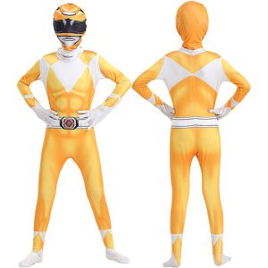 Unbranded (Yellow, 130) Mighty Morphin Power Rangers Cosplay Costume Jumpsuit Bodysuit Par Unbranded (Yellow, 130) Mighty Morphin Power Rangers Cosplay Costume Jumpsuit Bodysuit Par