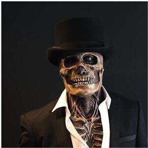 Unbranded (Red Brain Skull with Hat) Scary Moving Brain Full Head Out Skull Mask Skeleton Unbranded (Red Brain Skull with Hat) Scary Moving Brain Full Head Out Skull Mask Skeleton