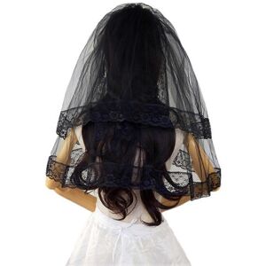 Kricely (As show, One size) Kids Veil Double Layer Black Lace Veil Short Cosplay Bridal Kricely (As show, One size) Kids Veil Double Layer Black Lace Veil Short Cosplay Bridal