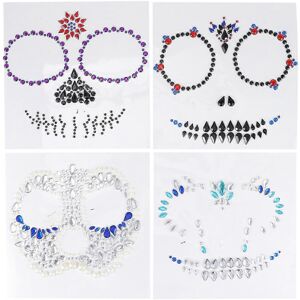 Unbranded (As show, One size) 4 Pcs Adult Stickers Crystals Face Jewels Halloween Face Sti Unbranded (As show, One size) 4 Pcs Adult Stickers Crystals Face Jewels Halloween Face Sti