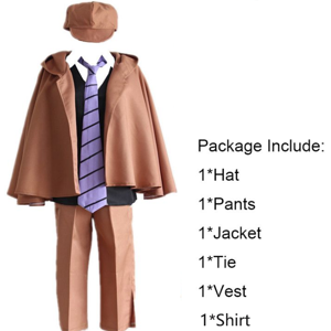 Unbranded (Costume Set(No Wig), M) Anime Stray Bungo Dogs Ranpo Edogawa Cosplay Costume Un Unbranded (Costume Set(No Wig), M) Anime Stray Bungo Dogs Ranpo Edogawa Cosplay Costume Un