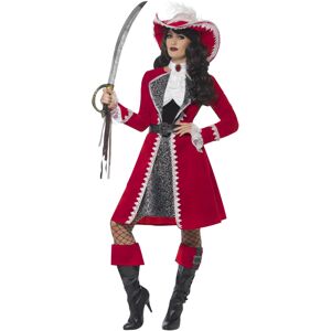 (XL, Red/White/Black) Smiffys Womens/Ladies Deluxe Authentic Captain Costume Set (XL, Red/White/Black) Smiffys Womens/Ladies Deluxe Authentic Captain Costume Set