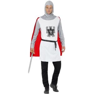 (M, White/Red/Silver) Smiffys Mens Economy Knight Costume Set (M, White/Red/Silver) Smiffys Mens Economy Knight Costume Set