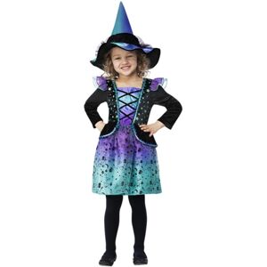 (4-6 Years, Black/Purple/Turquoise) Smiffys Girls Cosmic Witch Costume Set (4-6 Years, Black/Purple/Turquoise) Smiffys Girls Cosmic Witch Costume Set