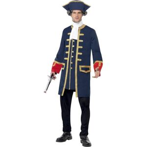 (M, Blue/Gold) Smiffys Mens Pirate Commander Costume Set (M, Blue/Gold) Smiffys Mens Pirate Commander Costume Set