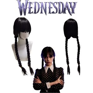 DINAMR The Wednesday Cosplay Wig Braided Hair Halloween Xmas Fancy Party DINAMR The Wednesday Cosplay Wig Braided Hair Halloween Xmas Fancy Party