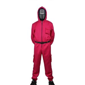 Unbranded (M 120-130CM, with round mask) Kid Halloween Squid Game Cosplay Jumpsuit Cosplay Unbranded (M 120-130CM, with round mask) Kid Halloween Squid Game Cosplay Jumpsuit Cosplay