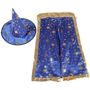 Unbranded (As show, One size) Little Girl Witch Wizard Cloak Hat Set Shiny Star Pattern Su Unbranded (As show, One size) Little Girl Witch Wizard Cloak Hat Set Shiny Star Pattern Su