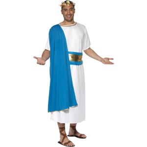 (M, Blue/White/Gold) Smiffys Mens Roman Senator Costume Set (M, Blue/White/Gold) Smiffys Mens Roman Senator Costume Set