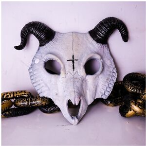 Maxpower (White) Halloween Cosplay Billy Goat Skull Mask Half Face Masquerade Carnival Maxpower (White) Halloween Cosplay Billy Goat Skull Mask Half Face Masquerade Carnival
