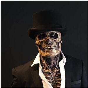 Maxpower (Grey skull and Hat) Newest Skeleton Bio-Mask Halloween Horror Mask Party Cospla Maxpower (Grey skull and Hat) Newest Skeleton Bio-Mask Halloween Horror Mask Party Cospla