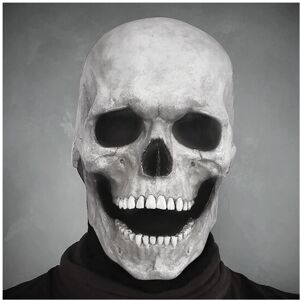Maxpower (WHITE MASK) Halloween Mask Movable Jaw Full Head Skull Mask Halloween Decoratio Maxpower (WHITE MASK) Halloween Mask Movable Jaw Full Head Skull Mask Halloween Decoratio