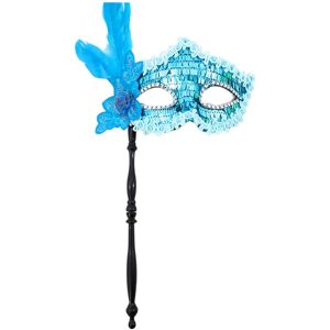 Maxpower (Blue) Masquerade Mask with Holding Stick Halloween Party Mask Shiny Sequins Maxpower (Blue) Masquerade Mask with Holding Stick Halloween Party Mask Shiny Sequins
