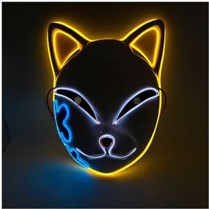 Maxpower (Cat YBI) Halloween Mask Cute Cat Fox EL Wire Mask Flashing Cosplay LED neon Co Maxpower (Cat YBI) Halloween Mask Cute Cat Fox EL Wire Mask Flashing Cosplay LED neon Co