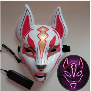 Maxpower (Fox pink) Halloween Mask Cute Cat Fox EL Wire Mask Flashing Cosplay LED neon C Maxpower (Fox pink) Halloween Mask Cute Cat Fox EL Wire Mask Flashing Cosplay LED neon C