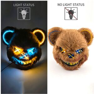 Maxpower (glowing mask 21) Halloween Bloody Rabbit Bear Mask Party Scary Cosplay Head Cov Maxpower (glowing mask 21) Halloween Bloody Rabbit Bear Mask Party Scary Cosplay Head Cov