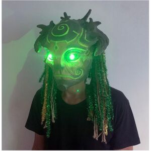 Maxpower (A With Light) Halloween Green Man Elf Old Man Latex Mask Forest Spirit Elf Mas Maxpower (A With Light) Halloween Green Man Elf Old Man Latex Mask Forest Spirit Elf Mas