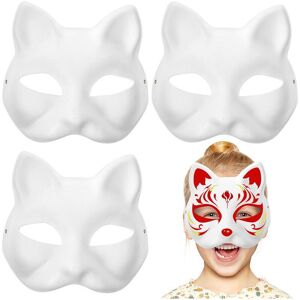 Maxpower (3pcs) 10/6/5/3pcs Masquerade Cat Face Masks DIY Party Masks Props Paintable Maxpower (3pcs) 10/6/5/3pcs Masquerade Cat Face Masks DIY Party Masks Props Paintable
