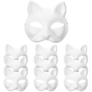 Maxpower (10pcs) 10/6/5/3pcs Masquerade Cat Face Masks DIY Party Masks Props Paintable Maxpower (10pcs) 10/6/5/3pcs Masquerade Cat Face Masks DIY Party Masks Props Paintable