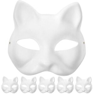 Maxpower (6pcs) 10/6/5/3pcs Masquerade Cat Face Masks DIY Party Masks Props Paintable Maxpower (6pcs) 10/6/5/3pcs Masquerade Cat Face Masks DIY Party Masks Props Paintable