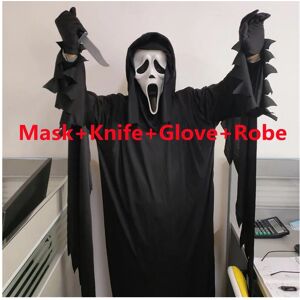 Maxpower (Mask and Costume) Adult Scream Costume With Latex Mask Halloween Cosplay Horror Maxpower (Mask and Costume) Adult Scream Costume With Latex Mask Halloween Cosplay Horror