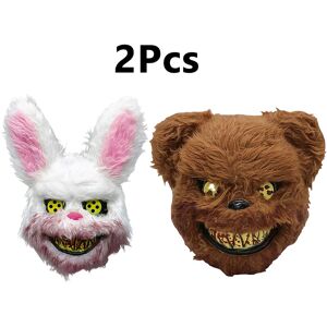 Maxpower (Rabbit Bear) Plush Rabbit Masks Bloody Horror Head Cover Bear Cosplay Mask Danc Maxpower (Rabbit Bear) Plush Rabbit Masks Bloody Horror Head Cover Bear Cosplay Mask Danc