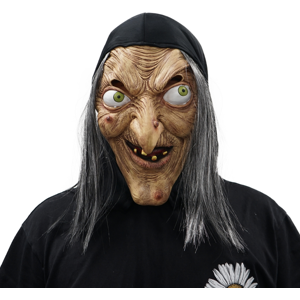 Maxpower (Black) Adult Ugly Old Witch Mask Scary Women Latex with Hair Halloween Party Maxpower (Black) Adult Ugly Old Witch Mask Scary Women Latex with Hair Halloween Party