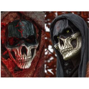 Maxpower (A) Game Bloody Warrior Skull Mask Halloween Horror Skull Mask Festival Adult Maxpower (A) Game Bloody Warrior Skull Mask Halloween Horror Skull Mask Festival Adult