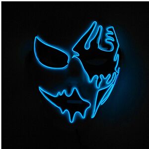 Maxpower (Blue 1) Neon Light LED Mask LED Halloween Scary Mask Cosplay Party Masque Masqu Maxpower (Blue 1) Neon Light LED Mask LED Halloween Scary Mask Cosplay Party Masque Masqu