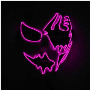 Maxpower (Pink 1) Neon Light LED Mask LED Halloween Scary Mask Cosplay Party Masque Masqu Maxpower (Pink 1) Neon Light LED Mask LED Halloween Scary Mask Cosplay Party Masque Masqu