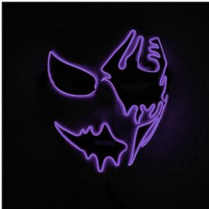 Maxpower (Purple 1) Neon Light LED Mask LED Halloween Scary Mask Cosplay Party Masque Mas Maxpower (Purple 1) Neon Light LED Mask LED Halloween Scary Mask Cosplay Party Masque Mas