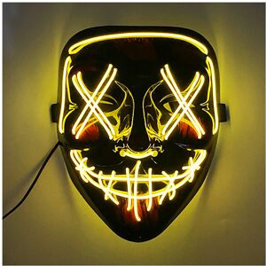 Maxpower (Yellow) Neon Light LED Mask LED Halloween Scary Mask Cosplay Party Masque Masqu Maxpower (Yellow) Neon Light LED Mask LED Halloween Scary Mask Cosplay Party Masque Masqu