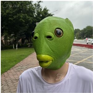 Maxpower (Green fish mask) Bear Mask Mascara Latex Full Face Enhance Masquerade Cosplay R Maxpower (Green fish mask) Bear Mask Mascara Latex Full Face Enhance Masquerade Cosplay R