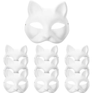 Maxpower (White) Masks Cat Mask Masquerade Diy White Blank Face Cosplay Halloween Party Maxpower (White) Masks Cat Mask Masquerade Diy White Blank Face Cosplay Halloween Party