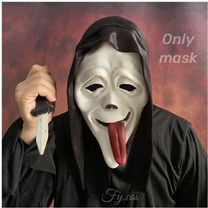 Maxpower (Only mask F) Ghostface Scream Mask for Men Movie Horror Killer Suit Scary Demon Maxpower (Only mask F) Ghostface Scream Mask for Men Movie Horror Killer Suit Scary Demon