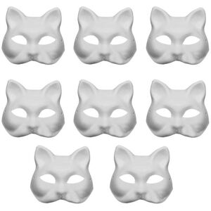 Maxpower (8pcs) 5/10pcs Unpainted Masquerade Masks Blank Paper Masks Halloween Cat Masks Maxpower (8pcs) 5/10pcs Unpainted Masquerade Masks Blank Paper Masks Halloween Cat Masks