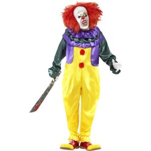 Smiffys Classic Horror Clown Costume, Multi-Coloured with Jumpsuit & Mask, Hallo Smiffys Classic Horror Clown Costume, Multi-Coloured with Jumpsuit & Mask, Hallo